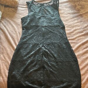 Elegant Black stretchy Lace Dress